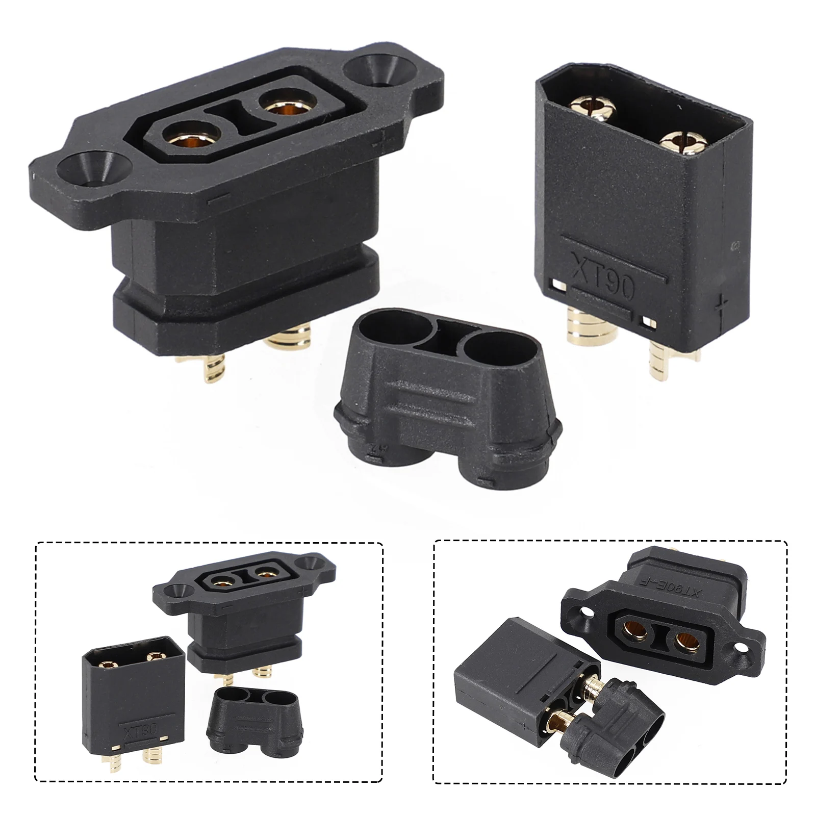 Reliable XT90 Lithium Battery Charging Port Plug Fixed Base Electric Vehicle Connector Easy to Plug and Unplug