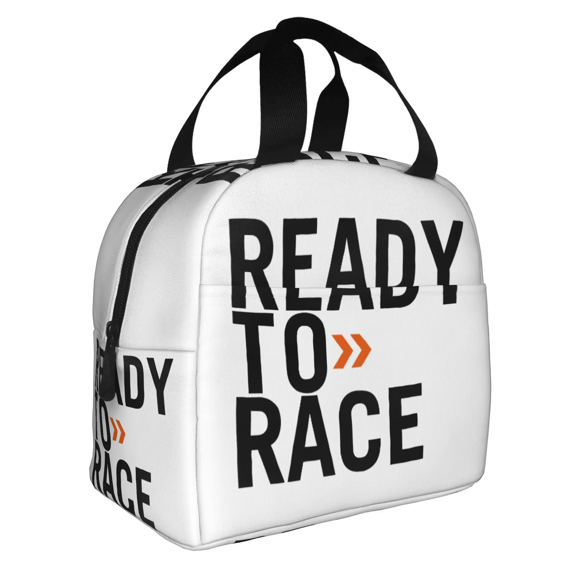 Ready To Race Insulated Lunch Bag for Women Resuable Racing Sport Motorcycle Rider Cooler Thermal Lunch Box Office Work School