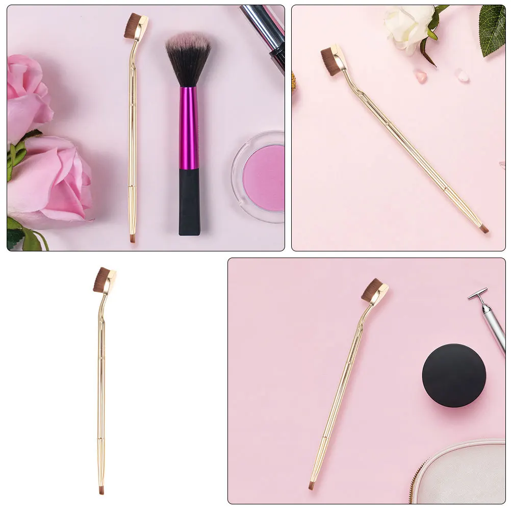4 pezzi strumenti pennello correttore manico ergonomico a doppia estremità facile da trasportare sotto crema per gli occhi miscela di polvere pennelli per trucco strumenti cosmetici
