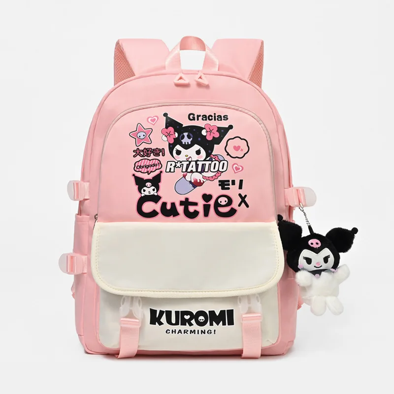 

Sanrio cartoon animation Kulomi schoolbag, cute casual large-capacity simple children's schoolbag, student backpack