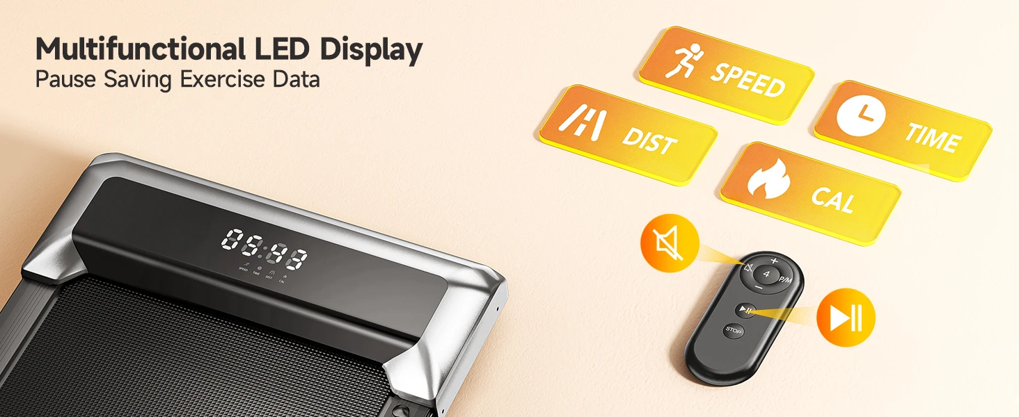 Toputure Elektrisches Klappbares Laufband für Zuhause mit Steigung 12 km/h Smart App-Steuerung LED-Display Geh- und Laufpad für Heim und Büro – Detail 20