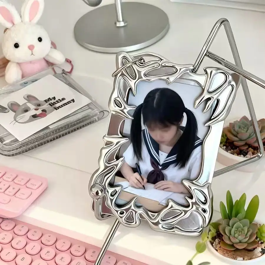 1PC 11X7.5cm Electroplating Photocard Holder Kpop Photo Card Kpop Idol Photo Display Stand Kpop Photo Card Protector Storage image 3
