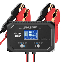 HTRC 12V 10A  24V 5A Dual Channel Smart Battery Charger for Lithium AGM GEL Lead-Acid LiFePO4 Battery Car Motorcycle Charger