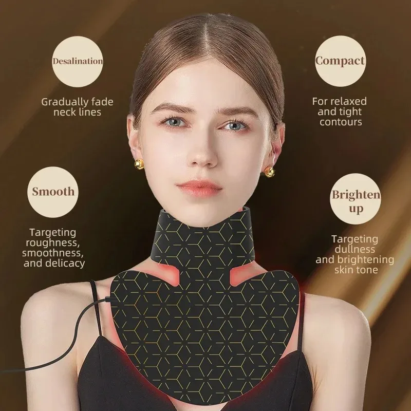 4 in 1 with Neck Light Therapy Infrared Flexible Soft Mask Silicone 4 Color Led Therapy Aging Advanced Photon Mask