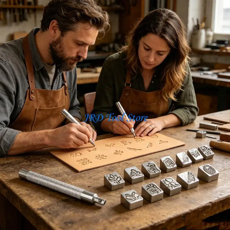 A2UD Leather Craft Tool Set 12 Unique Pattern Perfect For Individualized Creation