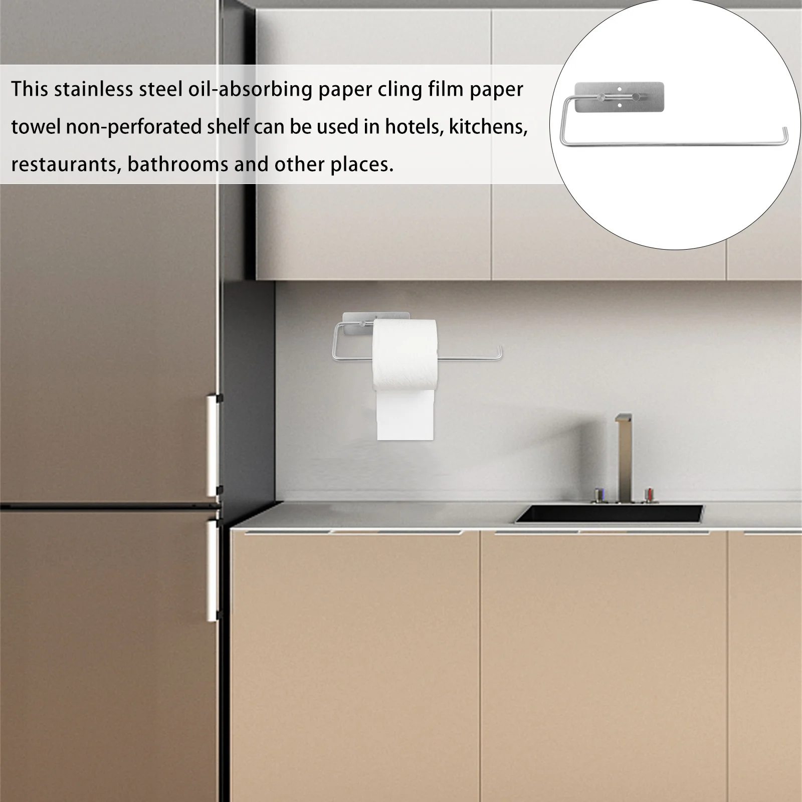 Stainless Steel Toilet Roll Holder Long Lasting Simple Design Easy to Install for Bathroom Kitchen Hotel Storage Rack