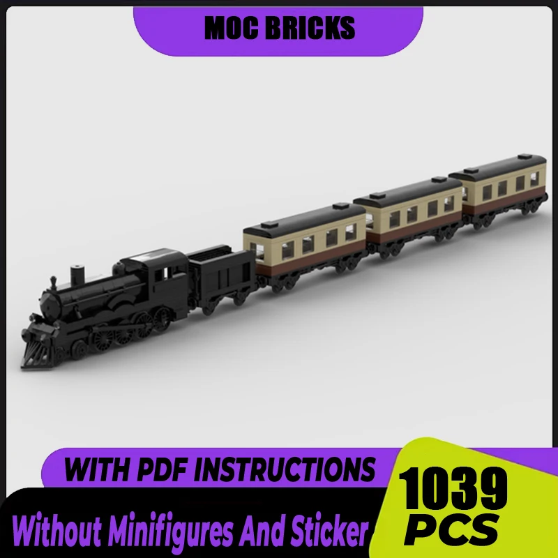 Moc Building Bricks Famous Animated Train Series The Vintage Train Model Building Technology Modular Blocks Construstion Toy