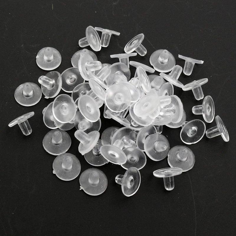 100 teile/los Ohrringe Gummi Ohrring Zurück Silikon Runde Ohr Stecker Blockiert Kappen Stopper Liefert für schmuck DIY