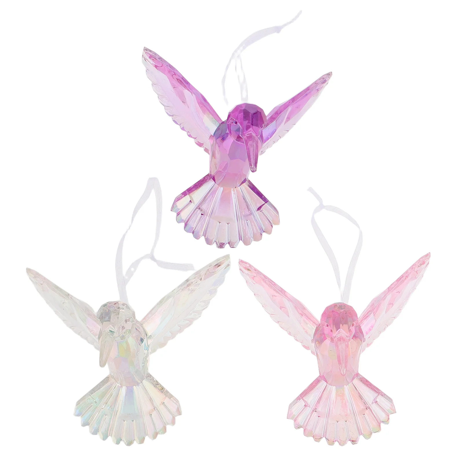 

3Pcs Bird Hanging Ornament Hummingbird Acrylic Suncatcher Window Decor for Garden Patio Indoor Outdoor Shiny Reflective