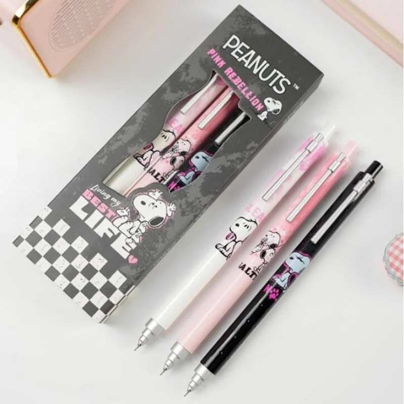 

18pcs/lot Kawaii Snoopy Press Gel Pen Cute 0.5mm Black Ink Signature Pens Promotional Gift School Supplies