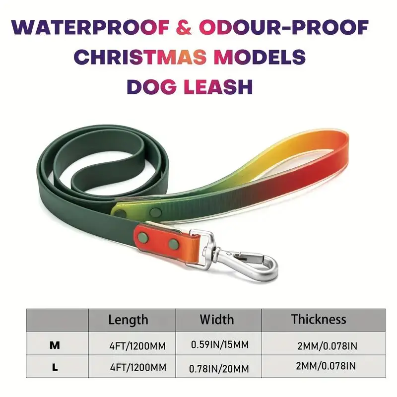 Waterproof Dog Leash PVC Pet Leash For Small Medium and Large Dogs Easy Clean Leash Comfort Walking Dog