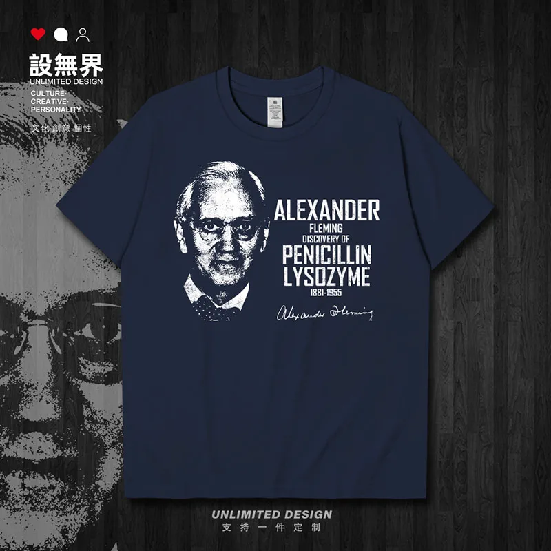Celebridade alexander fling reino unido bacteriólogo bioquímico microbiólogo penicilina lisozima t camisa dos homens novos topos 01