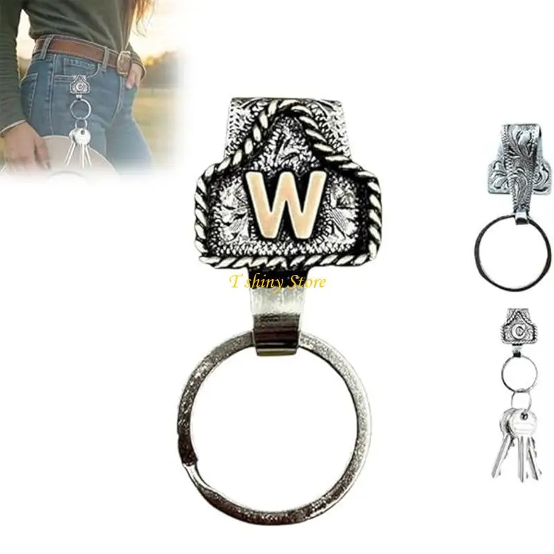 n58f-西洋男性キーホルダーキーホルダークイックデタッチ文字デザインメタルキーリングクリップ