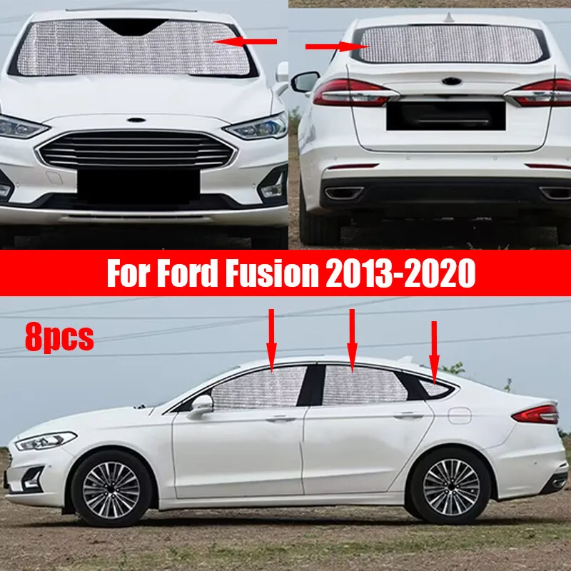 

For Ford Fusion 2013-2020 Side Windshield Window UV Block Sunshade Privacy 8pcs