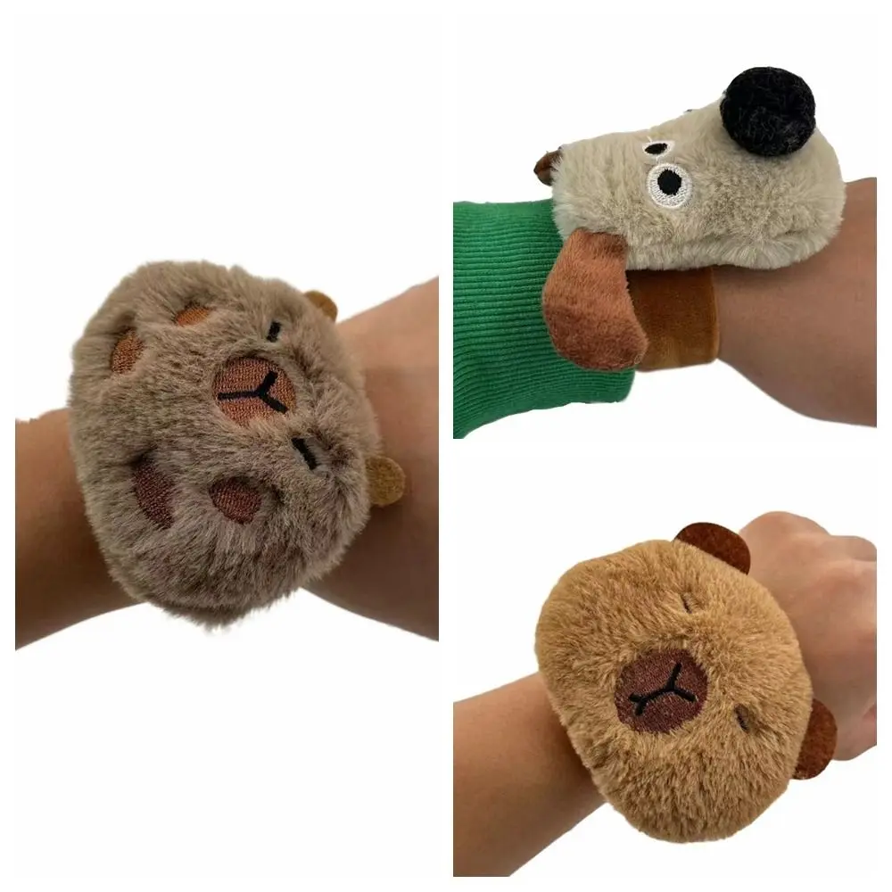 PP Cotton Capybara Bracelet Wristband 2024 Soft Lightweight Plush Hand Ring Cartoon Cute Slap Bracelet Birthday