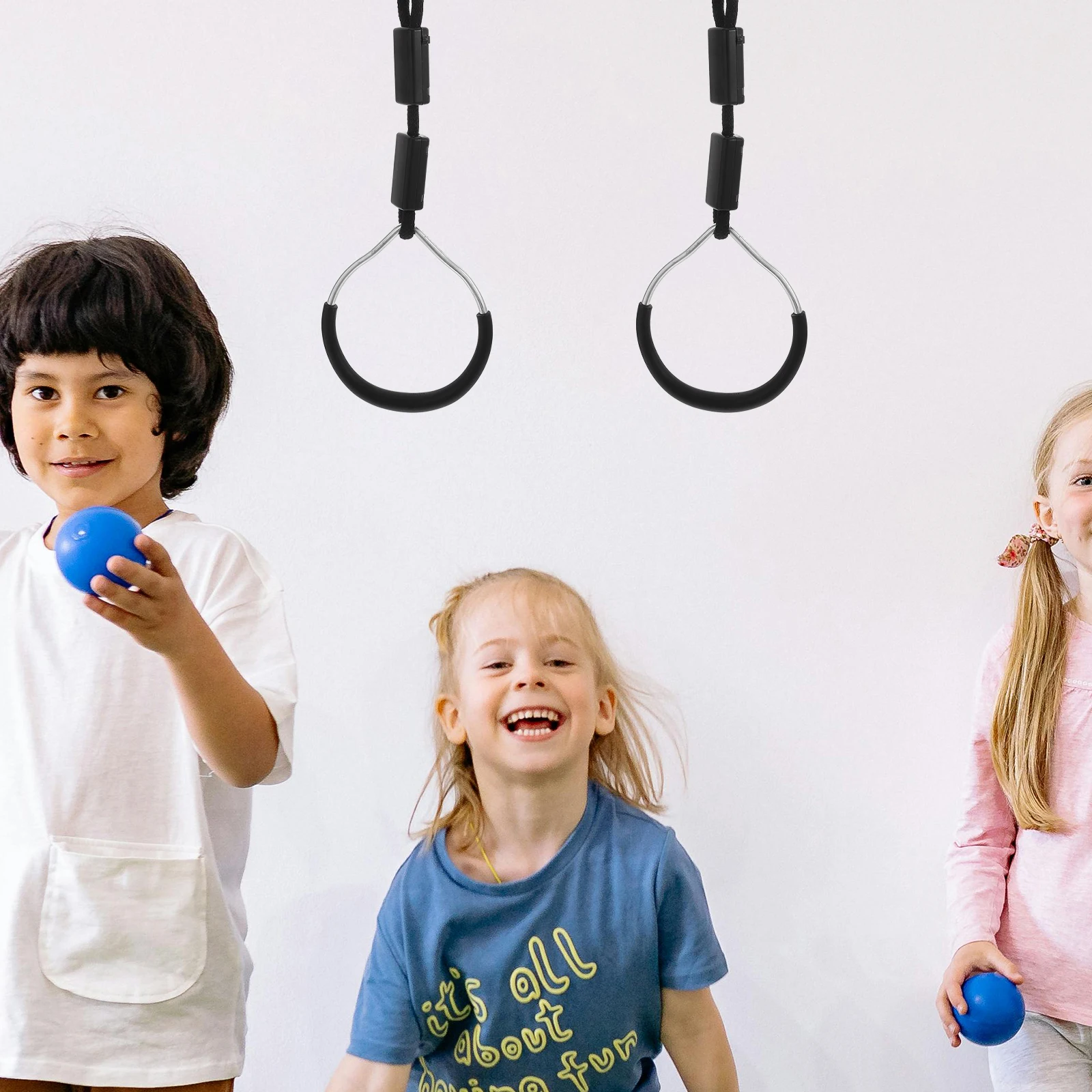 

2Pcs Kids Gymnastic Rings Colorful Climbing Fitness Set for Playground Home Gym Use 120Kg Capacity Kids Gymnastic Ring