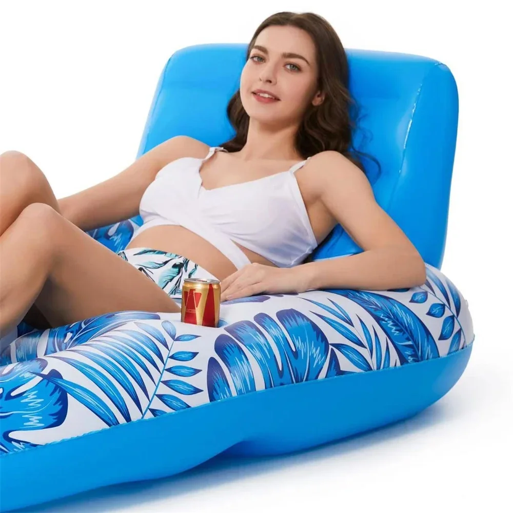 Imagem -03 - Dobrável Inflável Flutuante Linha Folha Reclinável Rede de Água Piscina Party Float Bed Sofá Beach Sports Recliner