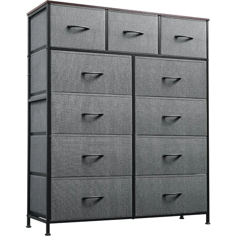 

Tall Dresser for Bedroom, Fabric Dresser Storage Tower, Dresser & Chest of Drawers Organizer Unit with 11 Drawers