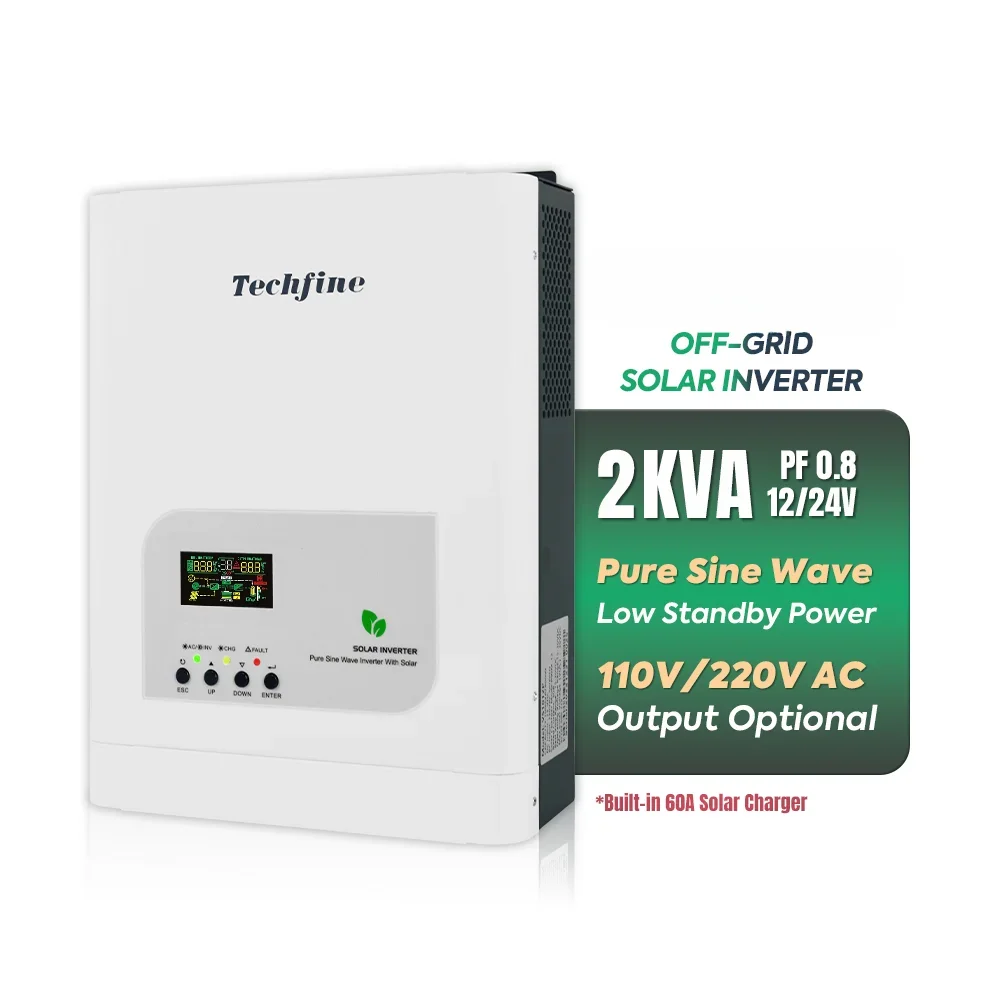 Good price 2kva 1600W 1500 watt Pure sine wave inverter 24v 1.5 kw 2 kva off grid solar inverter with solar charger