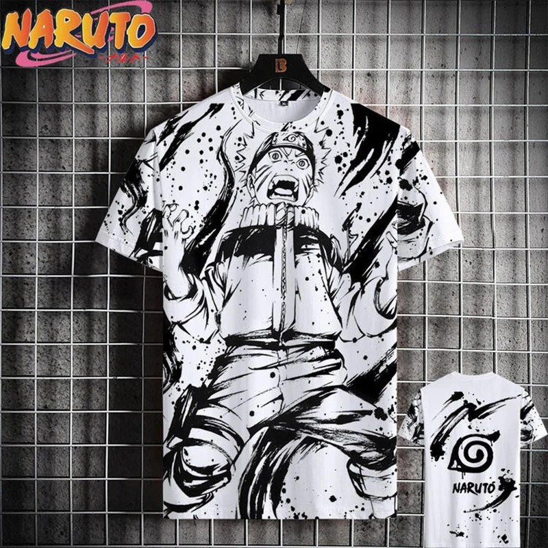 MINISO Men's T Shirt Japanese Anime 3D Prints Summer Casual Short Sleeve Tees Street Oversized Clothing Fashion Cartoon T-Shirts image 2