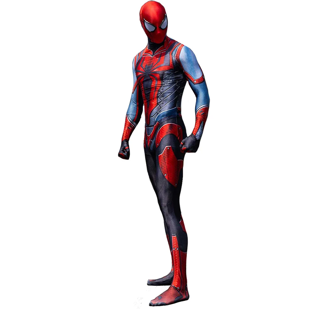 PS4 szkarłatny kostium spidermana Cosplay Spidey chłopięce body stroje superbohaterów Zentai garnitury kostium na Halloween dorosłych dzieci