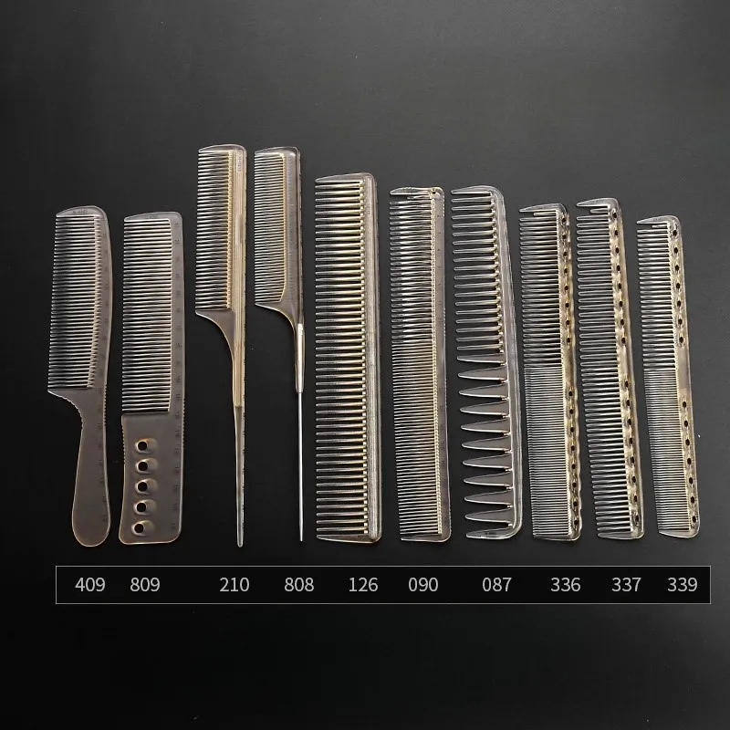 Mens Hairdressing Comb Set Barber Special Transparent Cutting Comb Women's Long Hair Trimming Comb Barber Shop Accessories Tools