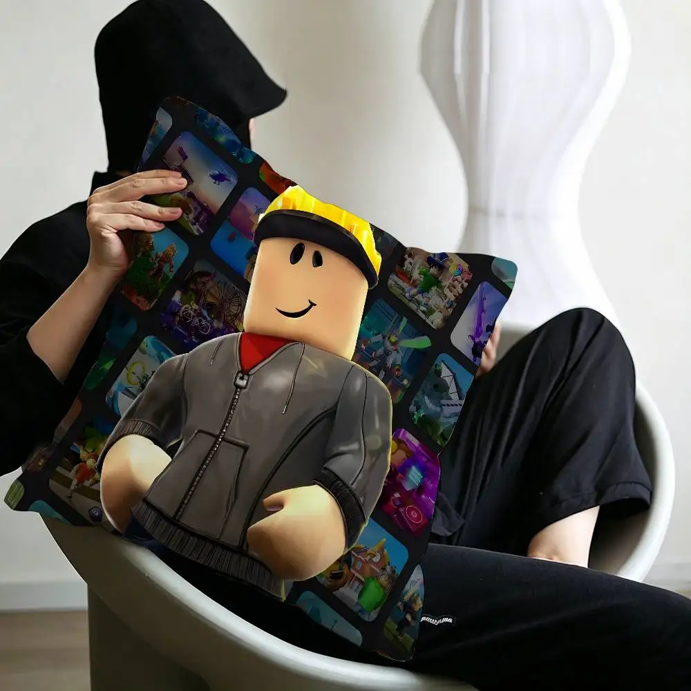 Hot Game R-Robloxs-X Coole Kissenbezüge, Cartoon-Sofa, dekorativ, für Zuhause, doppelseitiger Druck, kurzer Plüsch, niedlicher Kissenbezug – Detail 28