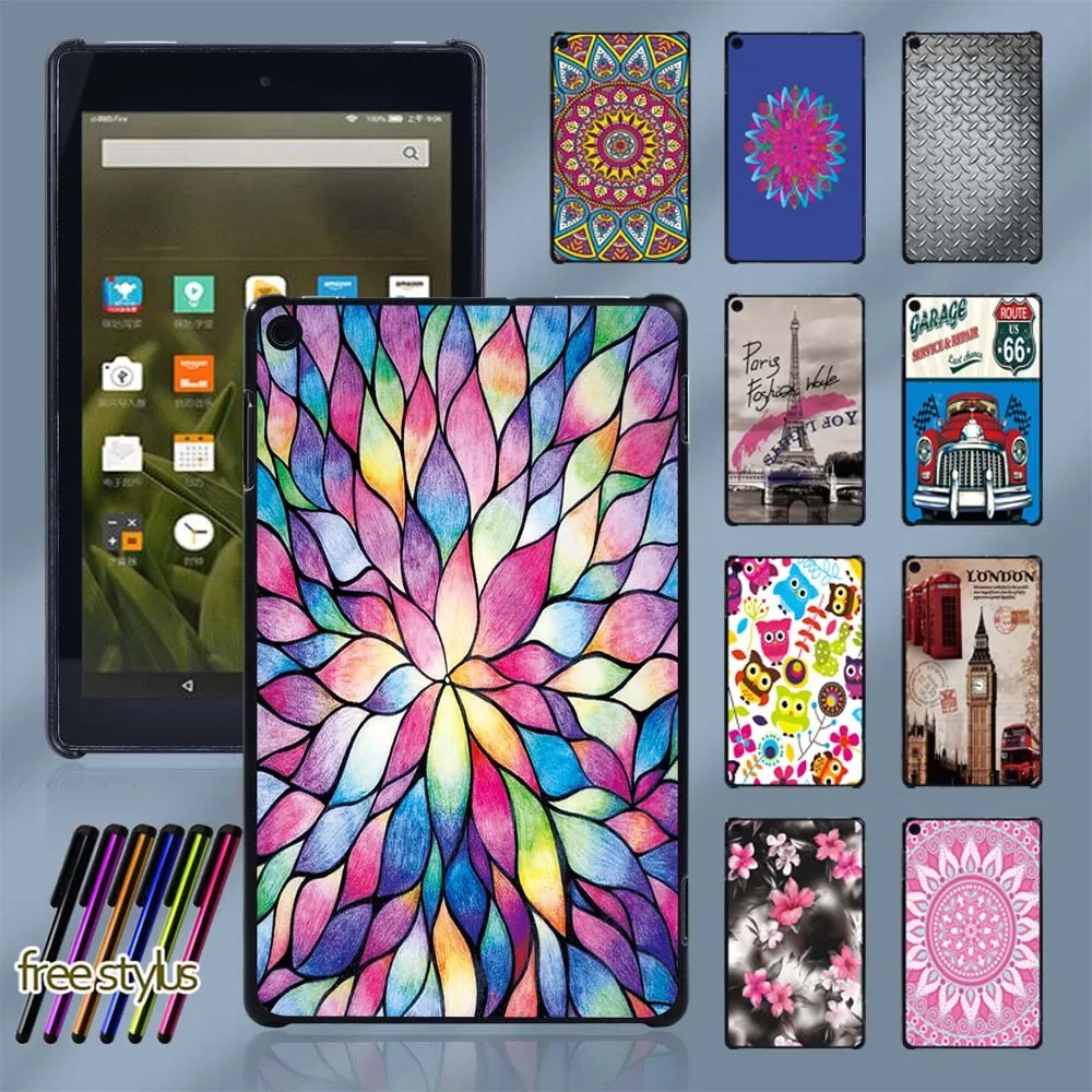 Tablet Case for Amazon Fire HD 10 11th 2021/Fire HD 8 Plus/HD 10/Fire 7/HD 8/Fire HD 8 plus 10th gen 2020 plastic Back Shell+pen