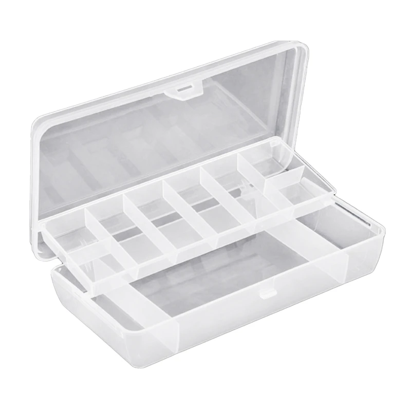 

Portable Plastic Box with 2 Layers Upper Small Divider & Lower Large Divider Dropship