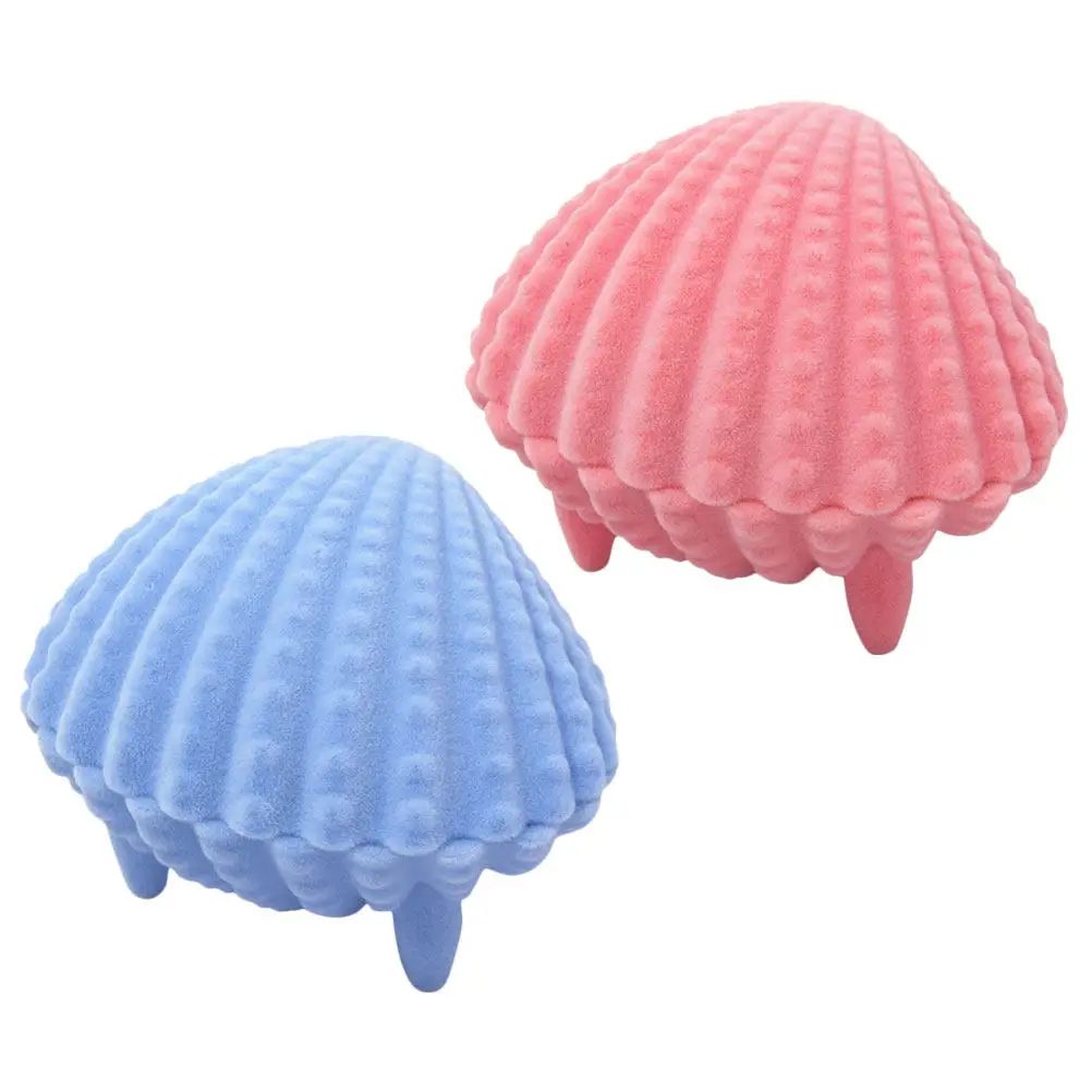 

2Pcs Lint Seashell Jewelry Boxes Shell Shaped Organizer Storage Case Earring Ring Necklace Holder Gift Lint Seashell Jewelry Box