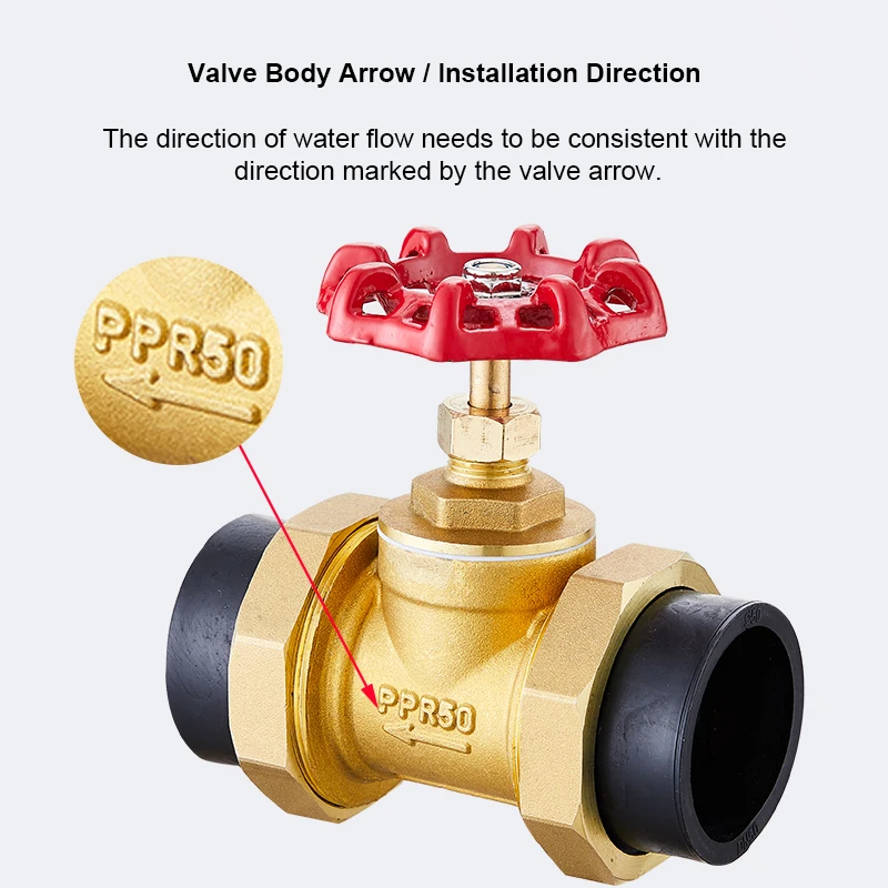 صمام بوابة نحاسي PPR PPR20/25/32/40/50/63 مفتاح أنابيب مياه الصنبور المزدوج الذوبان الساخن