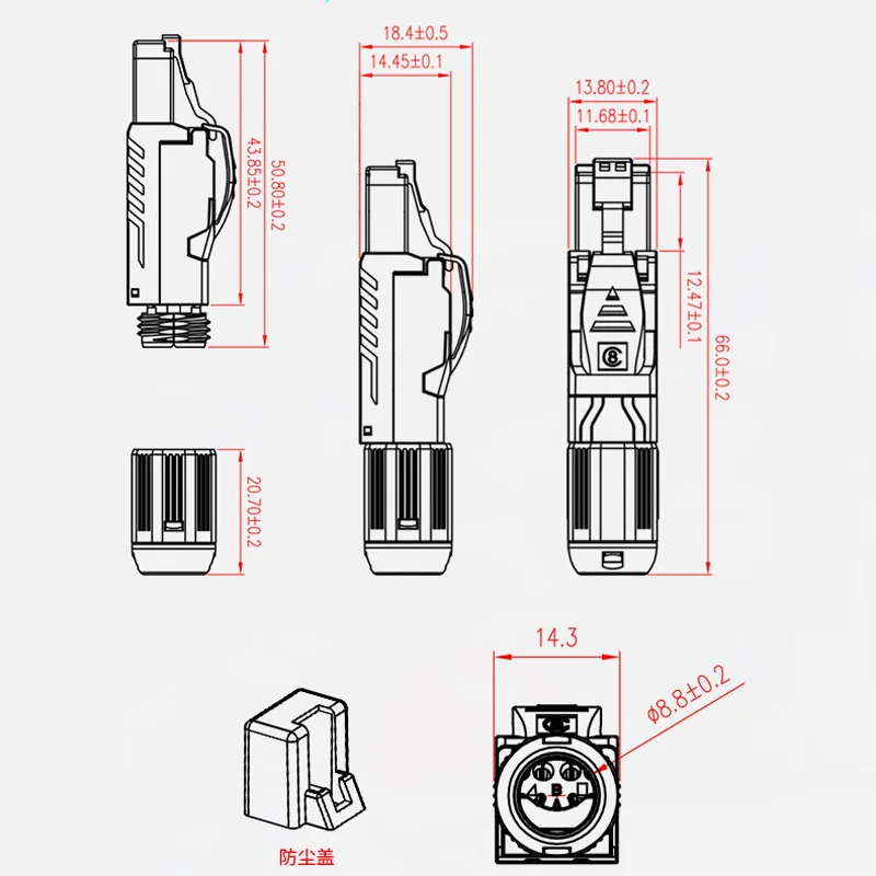 Connettori Cat8 RJ45 spina di terminazione facile senza attrezzi in metallo 2000MHz 40G cavo di rete LAN 22AWG-24AWG spina Ethernet 2000MHz 40G