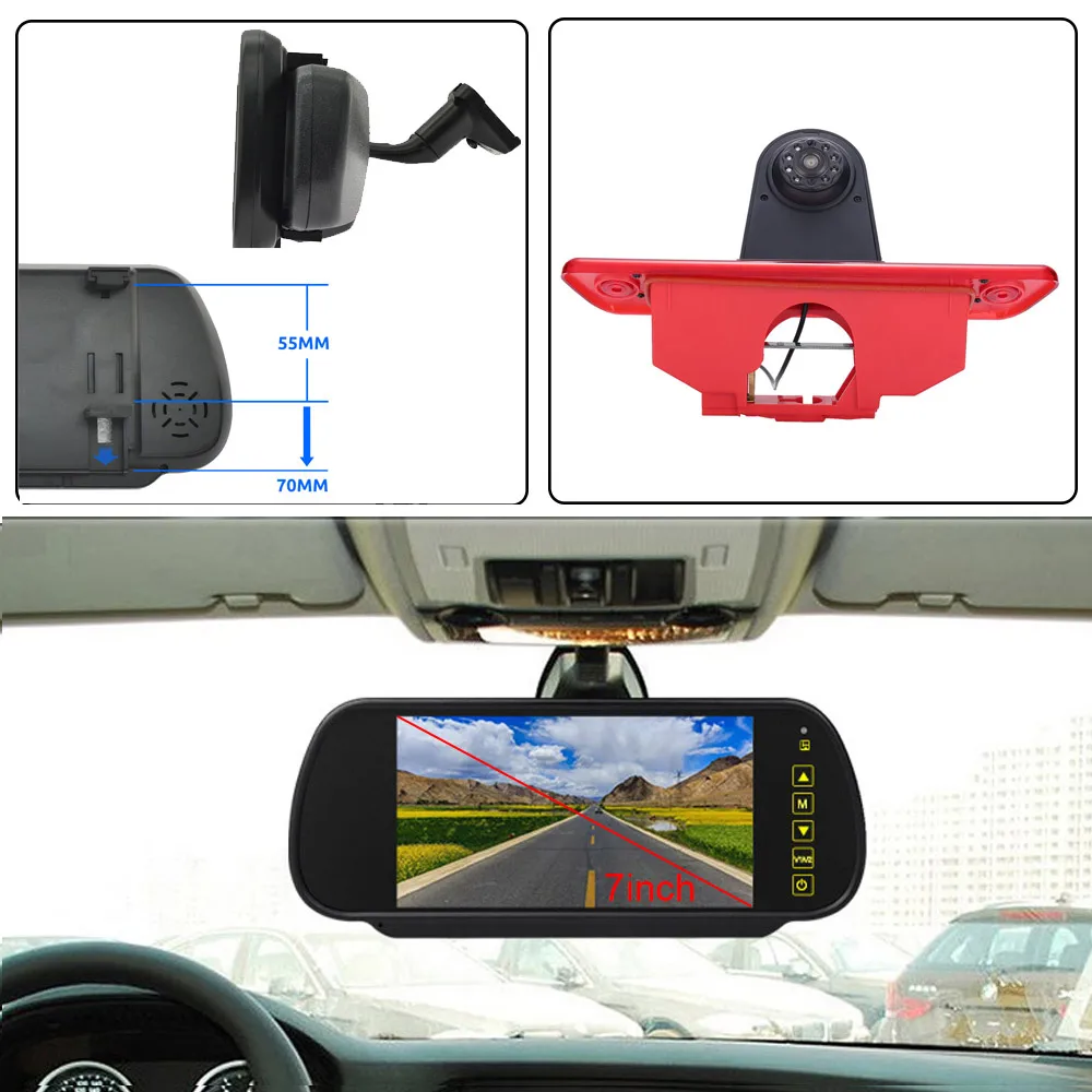 HD brake stop lamp light Car rear view Camera+7