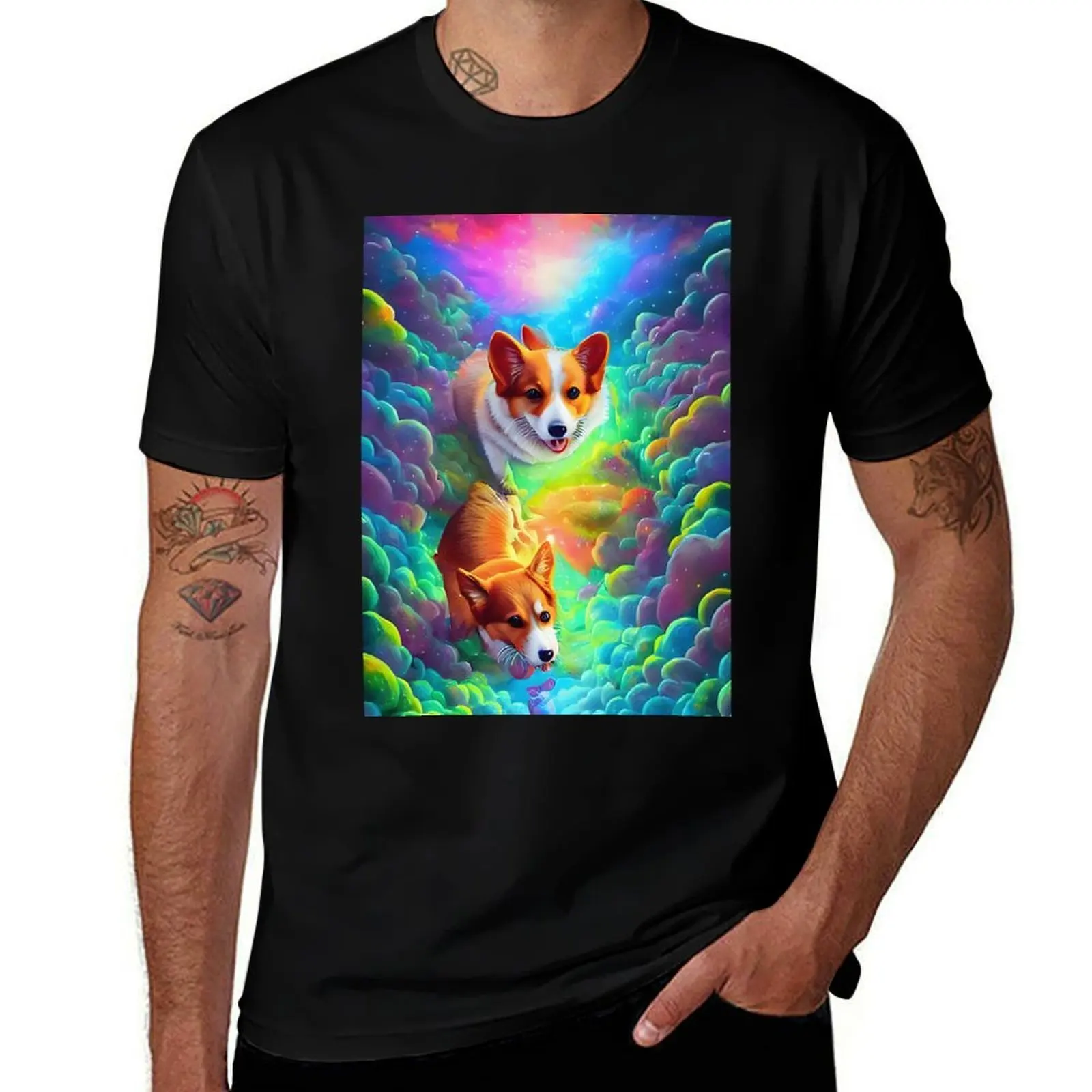 

Copy of Digital Doggos: Stunning AI-Generated Corgi Artwork T-Shirt Clothing anime mens t shirt