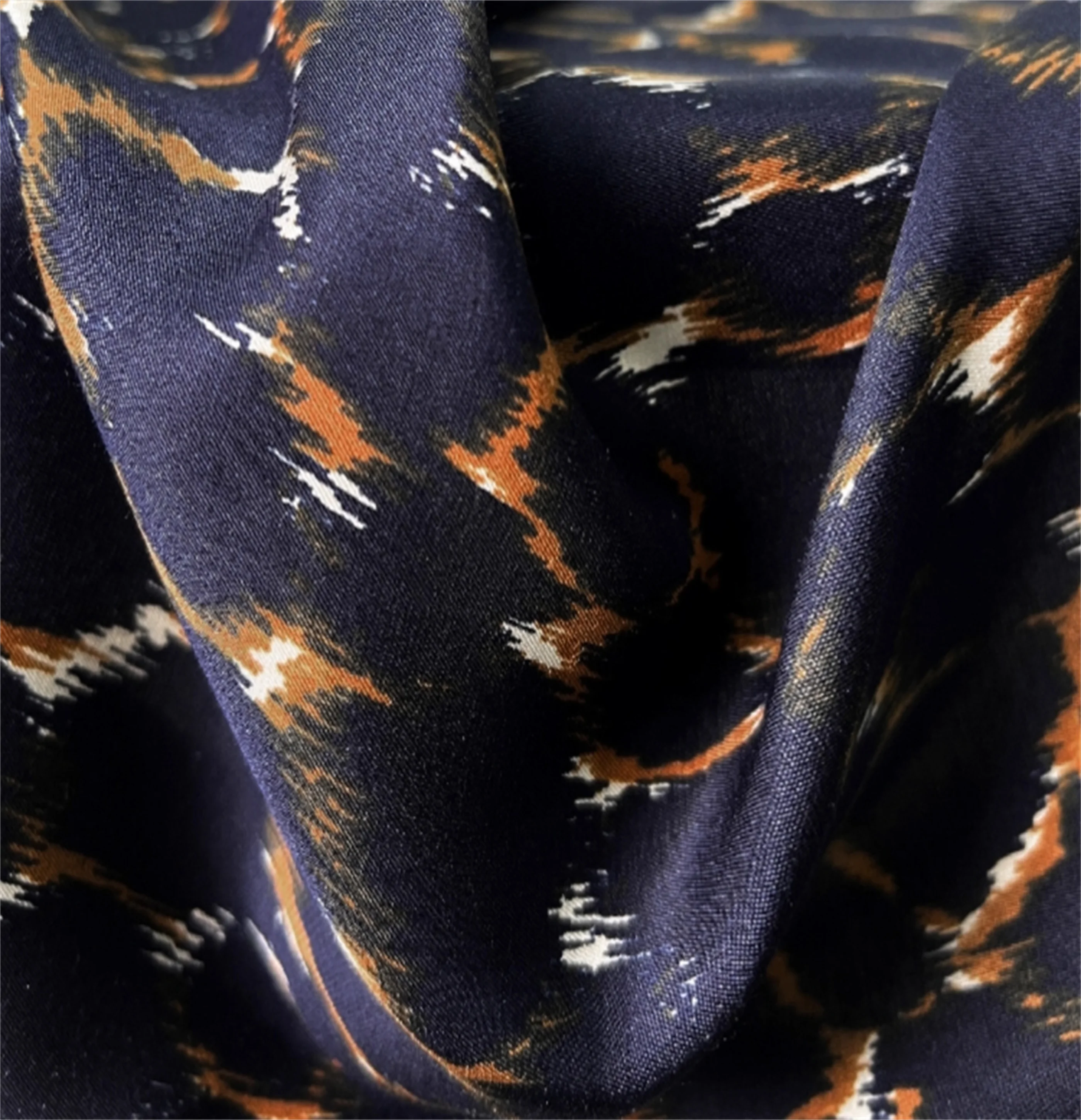 Python printed silk satin fabric, designer silk fabric, handmade dresses and clothing