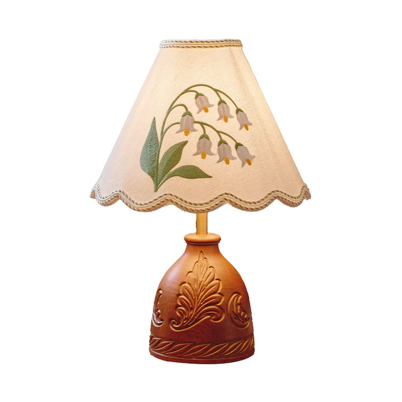 Medieval Lily of the Valley Table Lamp 2025 New Master Bedroom Lamp Art Song Dynasty Aesthetics Retro