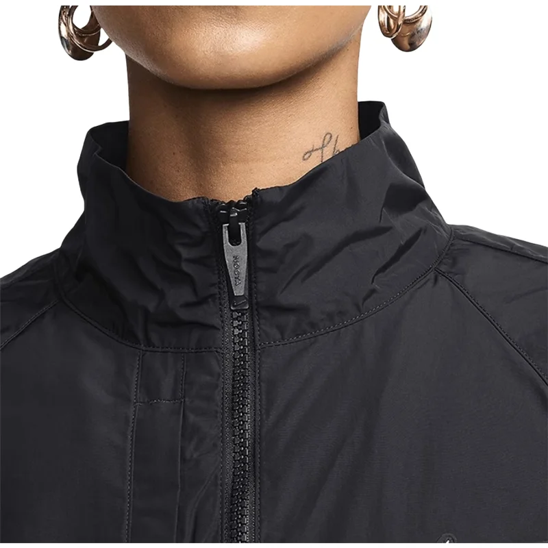 Nike Sports Jackets Women And Men Unisex Black TAT Pure color Logo Splicing Stand collar Zipper style S-XXL FN7666-010