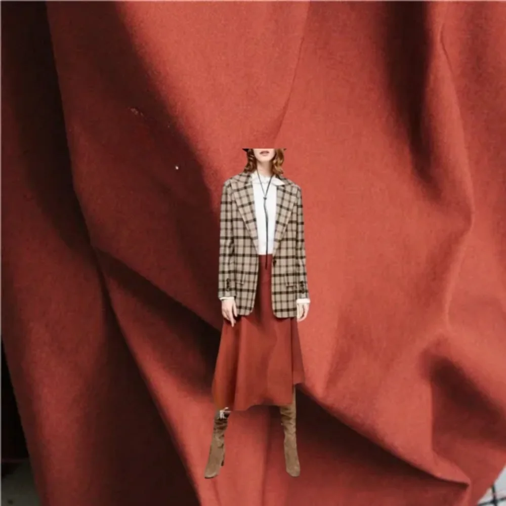 

Knitted Caramel Colored Cotton Fabric for DIY Sewing Dress Half Length Skirt Design Graduation Clothing Jacket Creative Cloth