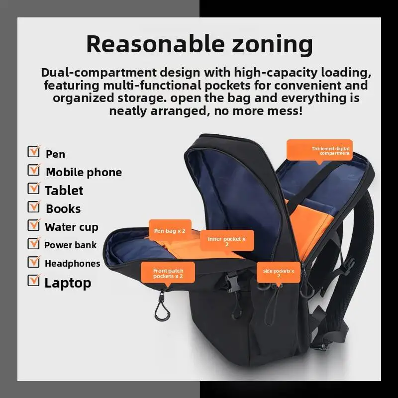 New Multifunctional Backpack Large Capacity Business Trip Laptop Bag Lightweight Comfortable Backpack Student School Bag