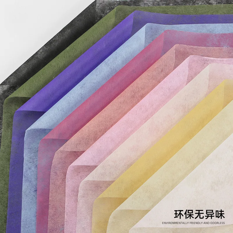 28 Sheets Milk Cotton Non-Woven Fabric Flower Bouquet Packaging Paper Gift Wrapping Scrapbooking Supplies Craft Paper 48x48cm