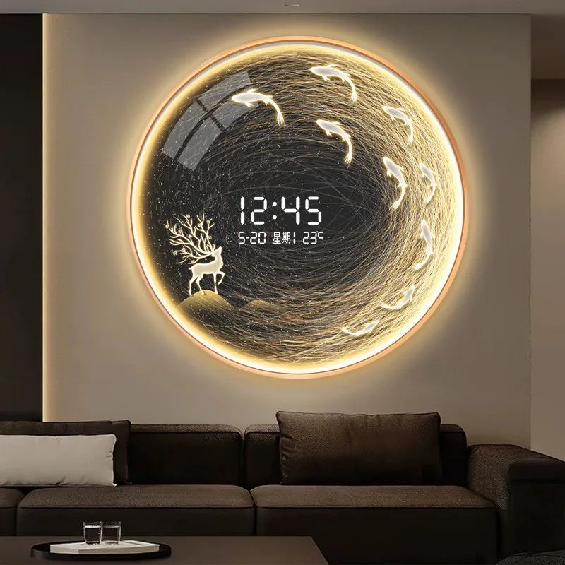 

Living Room Wall Clocks Luxury Creativity LED Clock Wall Mounted Digital Display Electronic Wall Clock Murale Lamp Room Decor