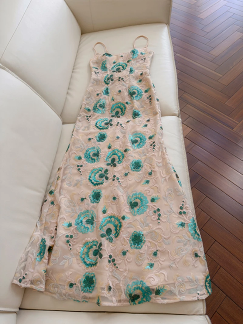 

Летнее платье Ele Slimming с принтом и бретелями, с высокой талией, модный дизайн для женщин