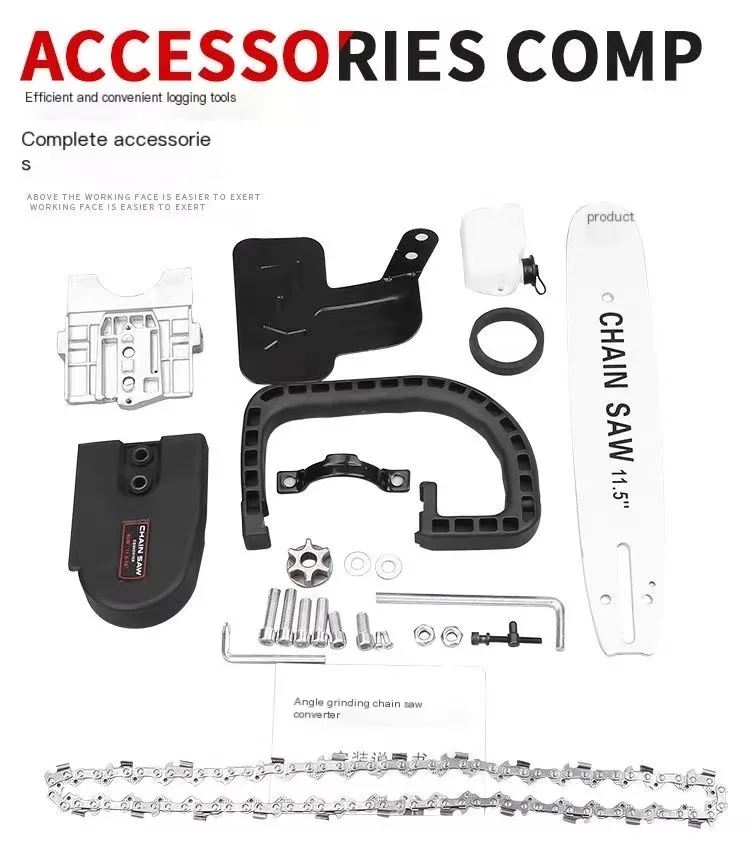 11.5 Inch Chainsaw Attachment For Angle Grinder, Electric Chain Saw With Transparent Fuel Tank, Logging Saw All Without Grinder