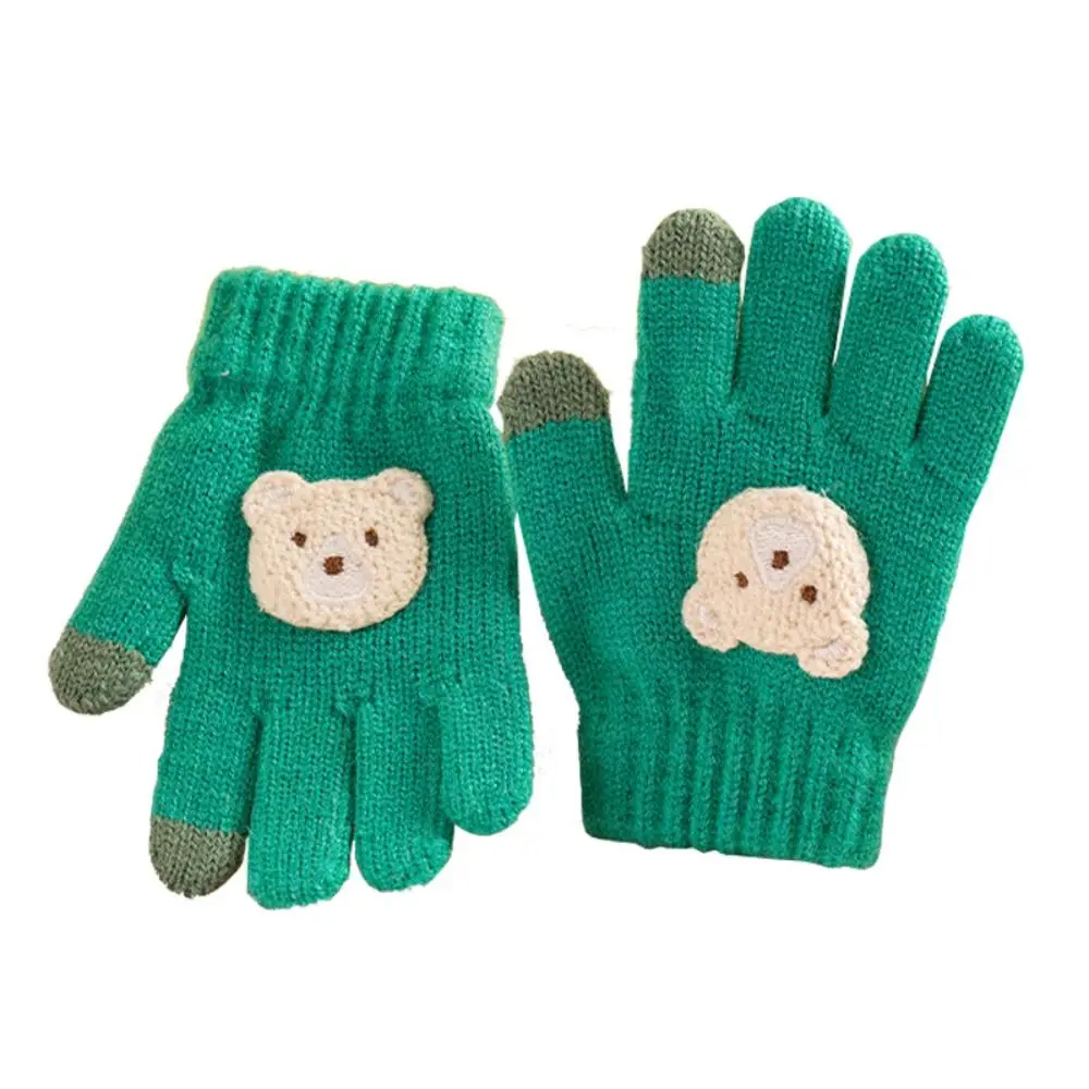 

Cartoon 2-6 Year Old Gloves Crochet Hooks Bear Cold Proof Warm Mittens Full Finger Windproof Hand Warmer Autumn Winter