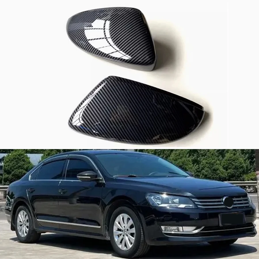 

For Volkswagen VW Passat 2012-2017 Replace Rearview Mirror Housing Side Wing Mirrors Cover Caps Carbon Fiber 1 Pair