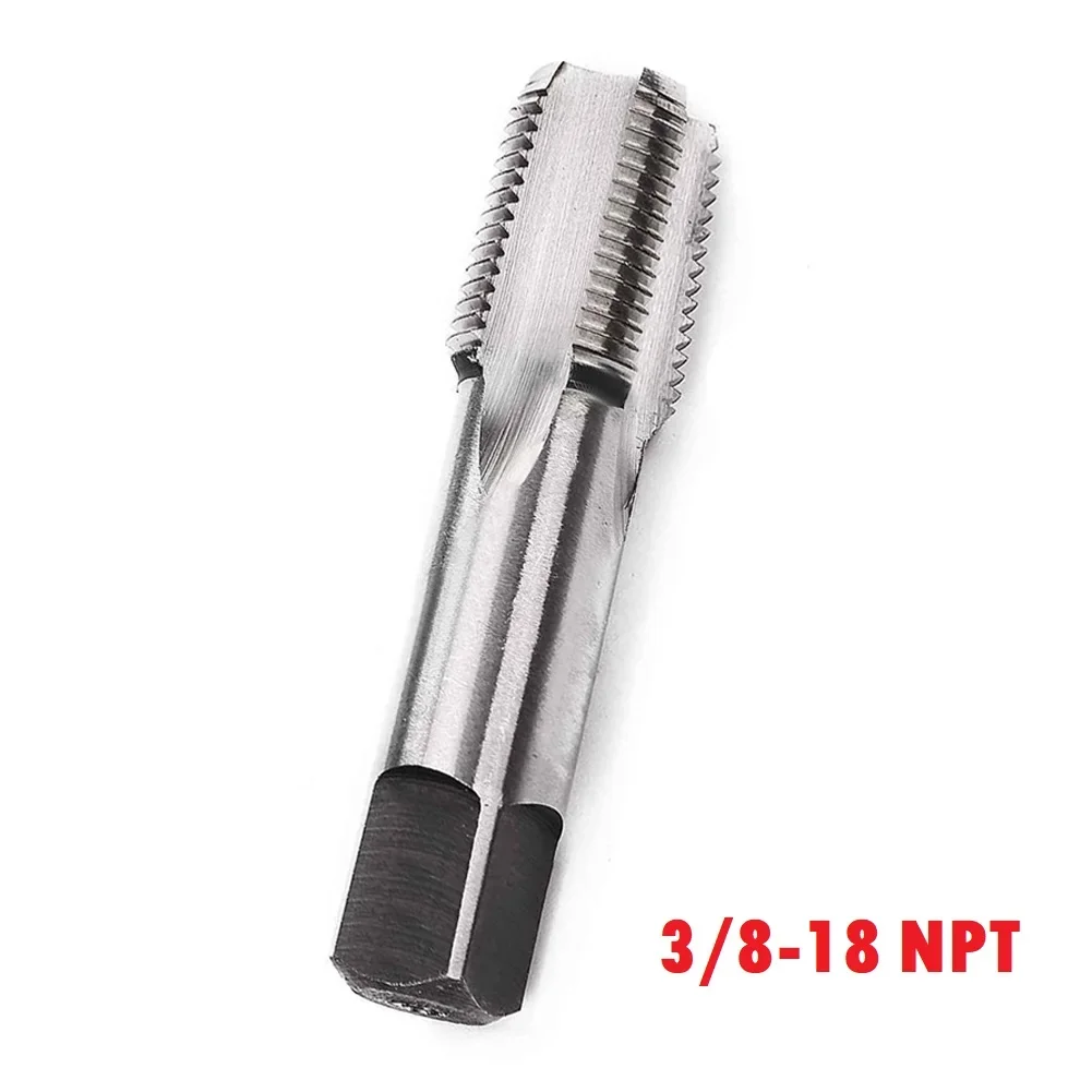 High Quality Brand New Taper Pipe Tap Threaded Tap Screw Cutting 3 8 -18 NPT Accessories Hand Tools Replacement Silver