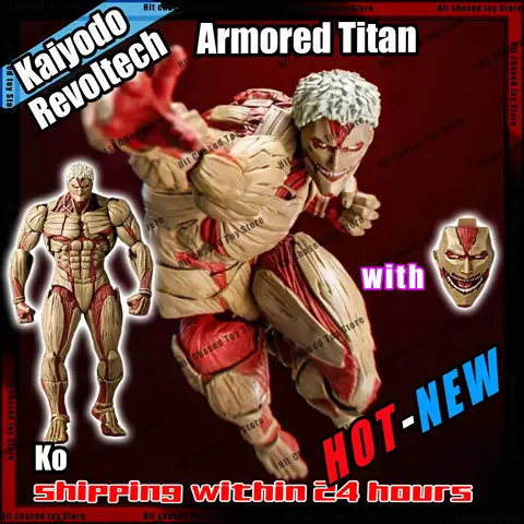 Hot Kaiyodo Attack on Titan Armored Titan Revoltech Yamaguchi Anime Action Figures Figurine Ko Joint Movable Model Toys gifts