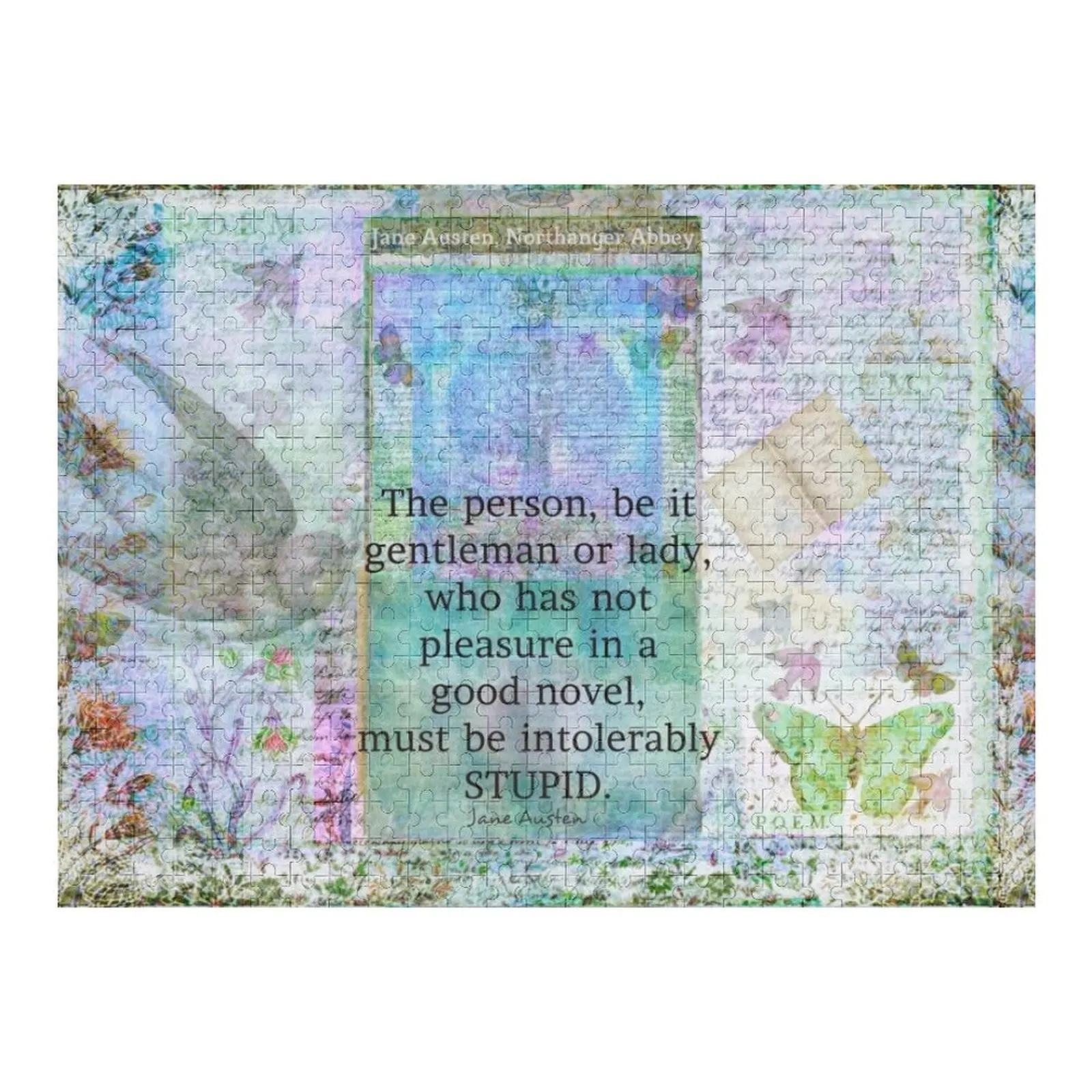 

Jane Austen witty book quote Jigsaw Puzzle Personalised Toys Custom Gift Customizable Gift Custom Photo Puzzle