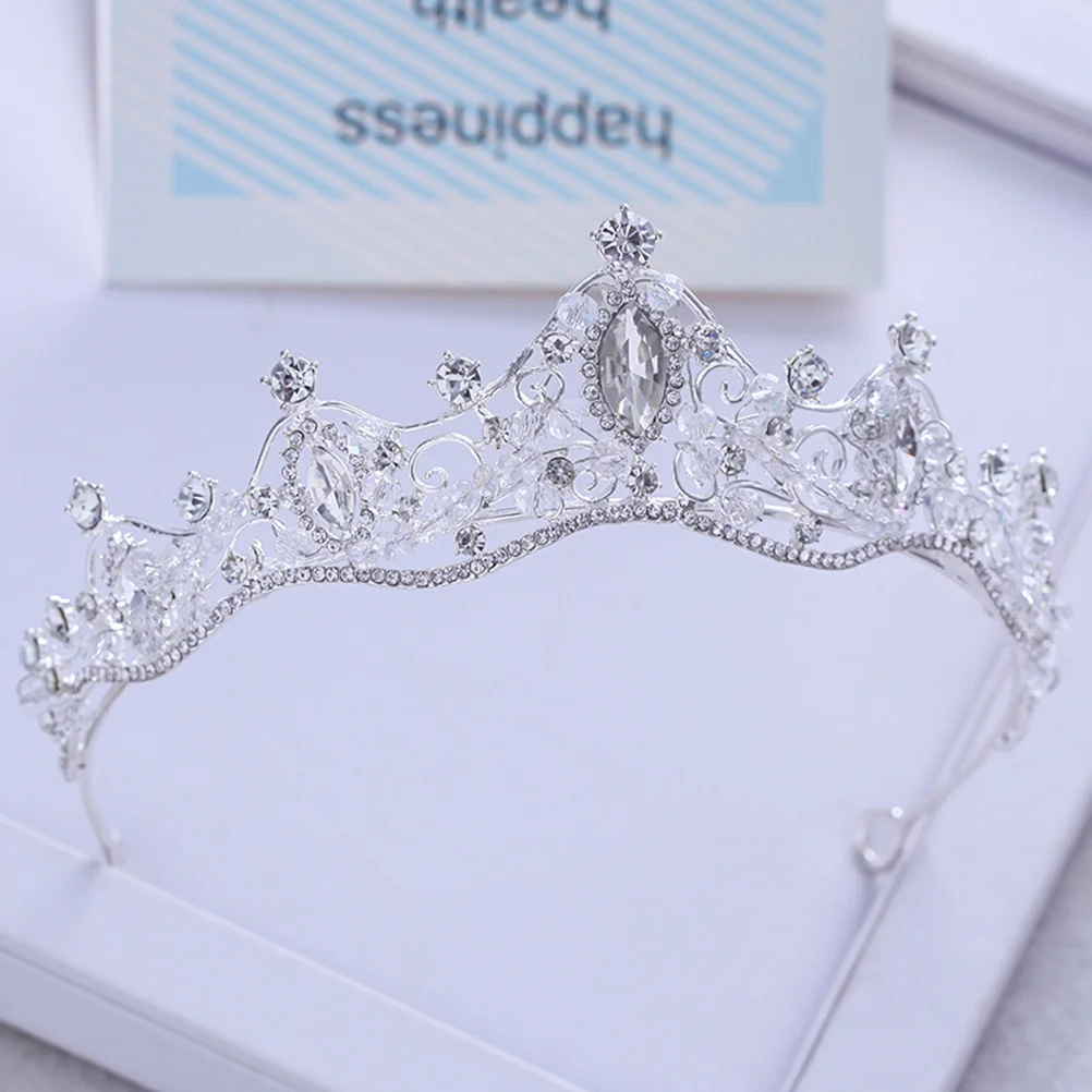 

Sparkling Crystal Bridal Tiara Crown Lightweight Elegant Wedding Hair Accessory For Banquet Party Adult Princess Hairpiece