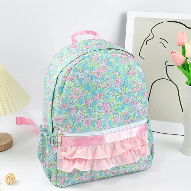 sweet-and-elegant-floral-student-backpack-floral-patterned-girls-ballet-swan-print-pink-ruffle-backpack-with-adjustable-strap